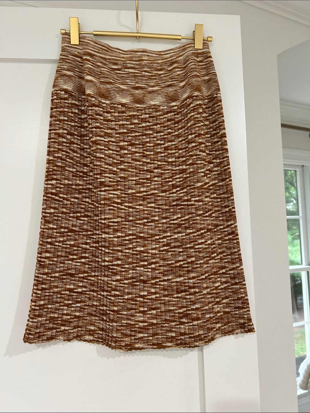Rachel Comey Brown & Cream Marled Midi Skirt